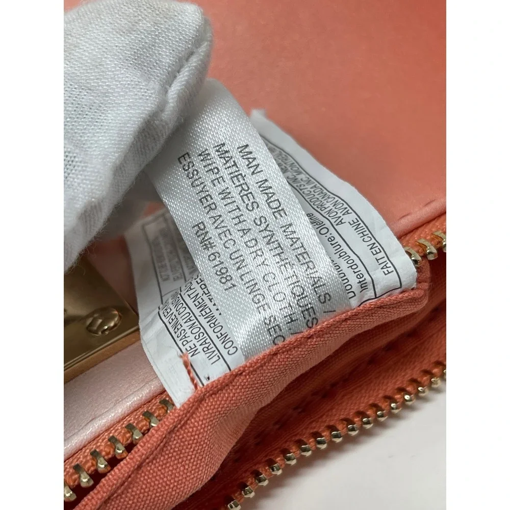 Mark Avon Women Coral White Ombre Foldover Clutch Bag Gold Tone Logo F3943331